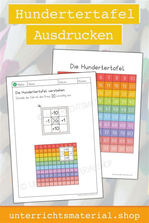 Hundertertafel Ausdrucken Hunderterfeld Grundschule Ideen F R Das