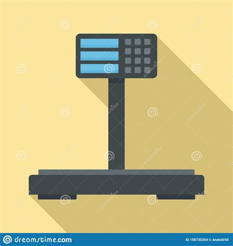 Icono De Escalas De Supermercado Digital De Estilo Plano Ilustración