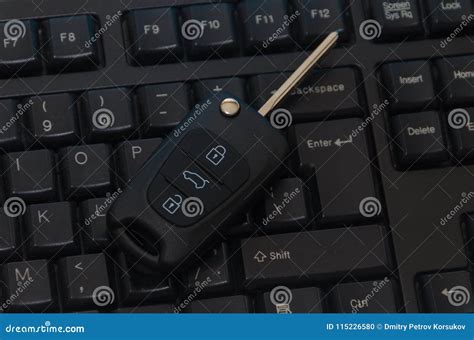 Car keys on the keyboard stock photo. Image of black - 115226580