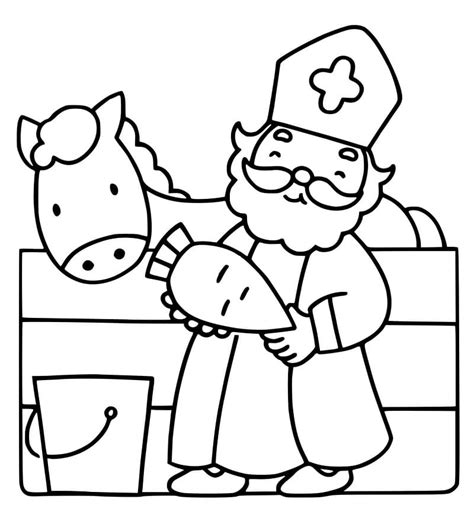 Coloriage Père Fouettard et Saint Nicolas télécharger et imprimer