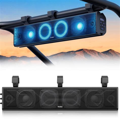 Ehaho 25 Inch UTV Sound Bar ATV SoundBar Bluetooth With RGB Lighting