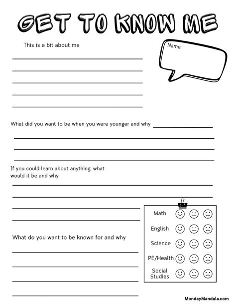 30 All About Me Worksheets (Free PDF Printables)