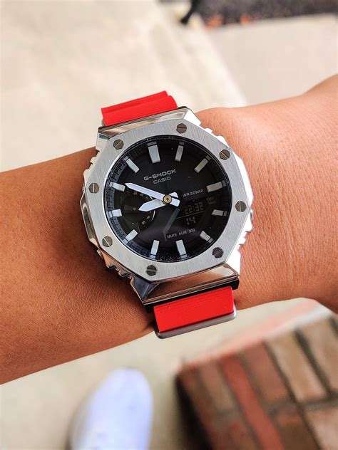 Gshock Casioak Mod On Red Rubber Nato Rwatches