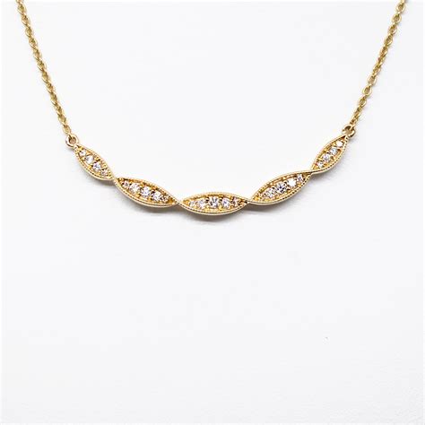 Twist Diamond Necklace in 14Kt Yellow Gold - Morgan's Treasure