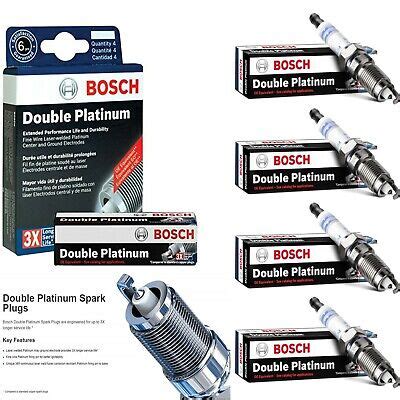 4 Bosch Double Platinum Spark Plugs For 2014 2017 VOLKSWAGEN JETTA L4 1