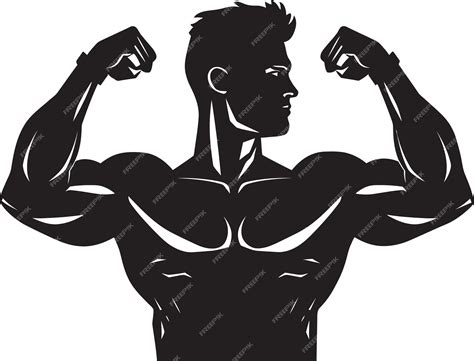 Premium Vector Flexing Glory Black Vector Depiction Of Muscular