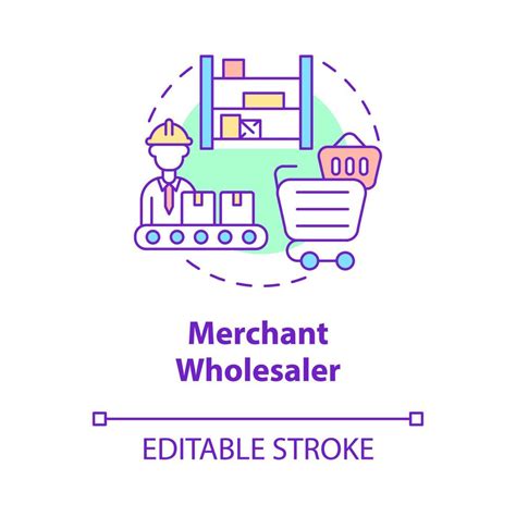 Merchant wholesaler concept icon. Trade and logistics. Distribution ...