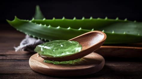 Rebanadas Frescas De Tallo De Aloe Vera Y Gel En El Espacio De Copia