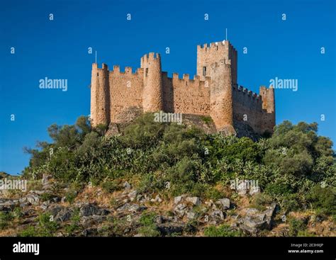 Castelo de Almourol, medieval castle over Tagus River (Rio Tejo), near Tomar, Centro region ...