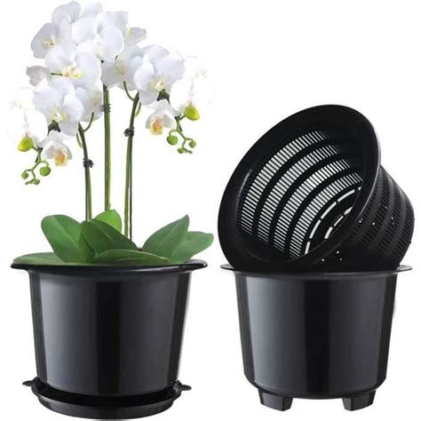 Meshpot 2 Pièces 20 Cm Plastique Pots À Orchidée Avec Trous Et