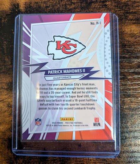 2023 Panini Prestige Patrick Mahomes Heroes Insert Holo SP Chiefs H 1