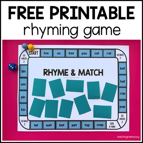 Rhyming Match Games PreKinders Edu Svet Gob Gt