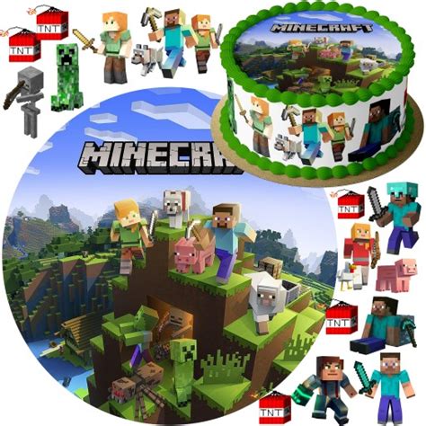 Mega Zestaw Op Atek Na Tort Minecraft Postaci Gratis Tekst