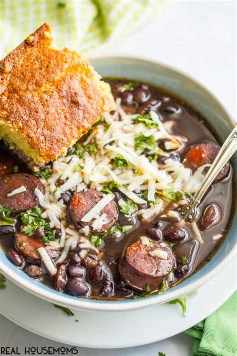 Slow Cooker Black Bean And Chorizo Soup ⋆ Real Housemoms