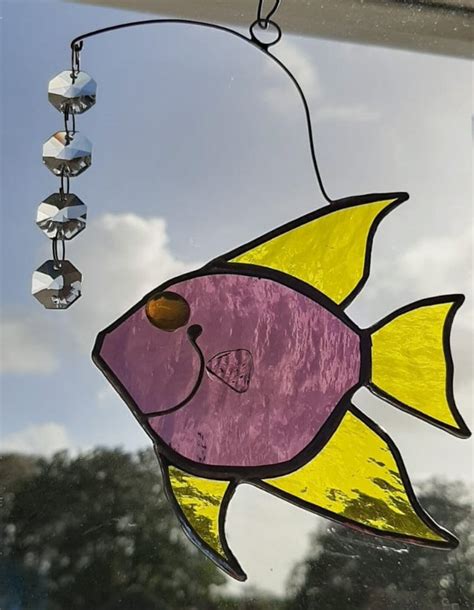 Angel Fish Stained Glass Suncatcher Etsy