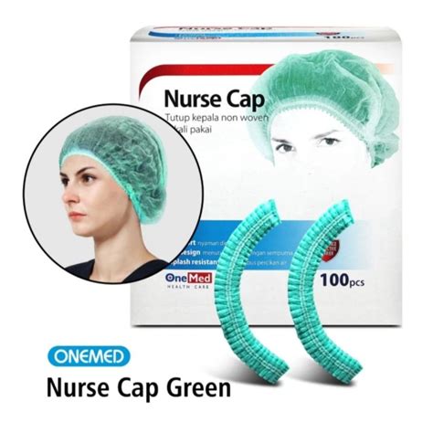 Jual Nurse Cap Topi Perawat Penutup Kepala Non Woven Onemed Box Isi