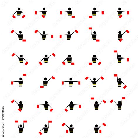 alphabet - flag semaphore system. vector alphabet icon Stock Vector ...