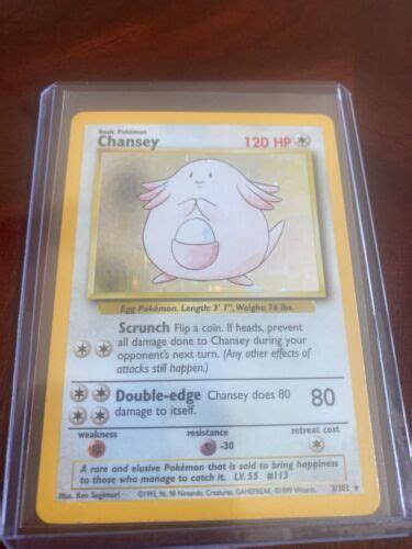 Pokémon TCG Chansey Base Set 3 102 Holo Unlimited Holo Rare eBay