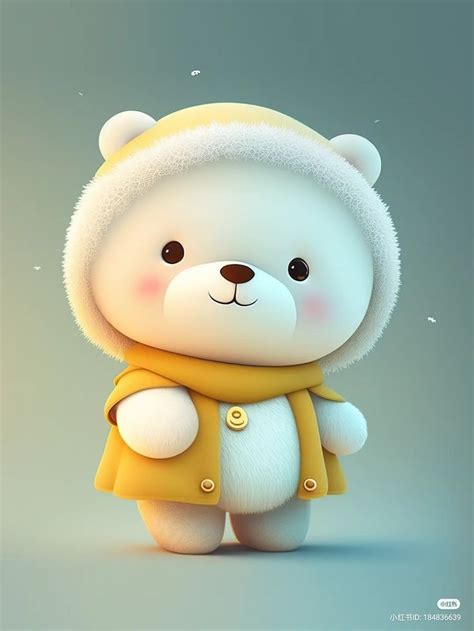 A White Teddy Bear Wearing A Yellow Coat