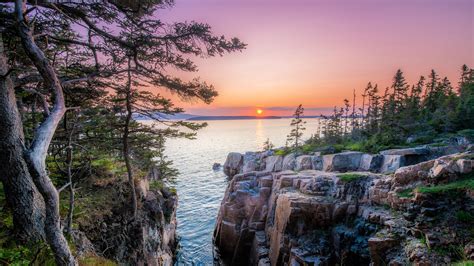 Raven S Nest Overlook At Sunset Acadia National Park Schoodic