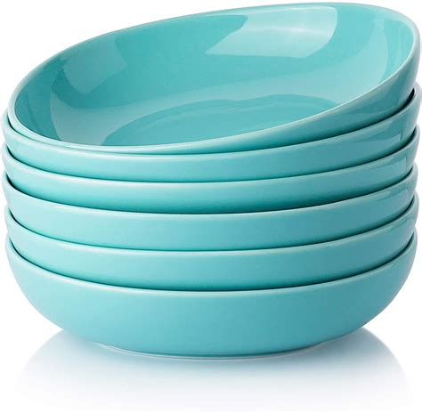 Teocera Wide And Shallow Porcelain Salad And Pasta Bowls Set Of 6 24