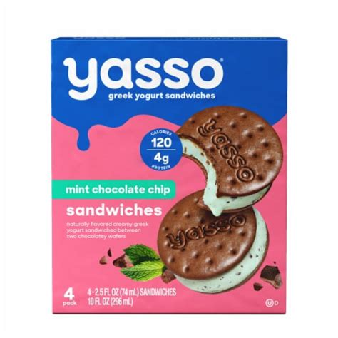 Yasso Mint Chocolate Chip Frozen Greek Yogurt Sandwiches 4 Ct Smith’s Food And Drug