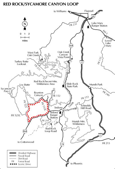 Sedona Scenic Drive Map - South Carolina Map