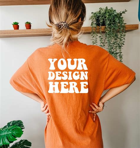 Comfort Colors C Yam Shirt Mockup Orange Tshirt Oversized Mockup