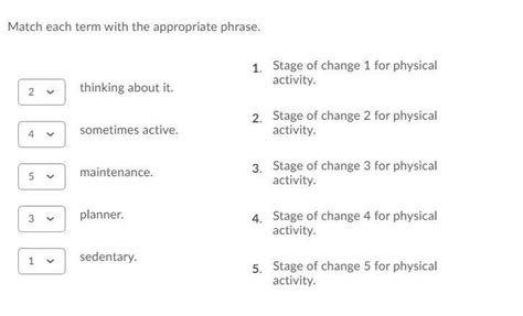 Free Match Each Term With The Appropriate Phrase Brainly