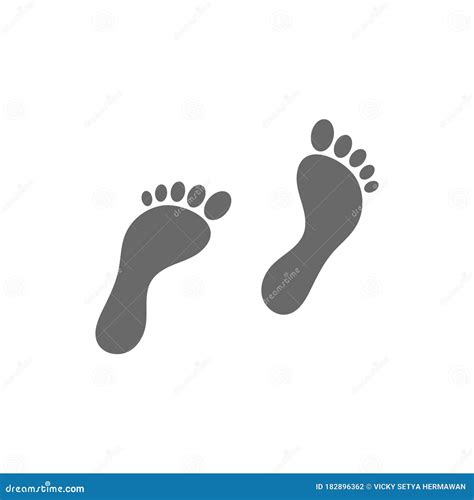 Footprint Path Vector Isolated On White Background Human Footprints