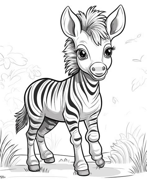 Cute Zèbre En Noir Et Blanc Livre De Coloriage Pour Enfants Girafe