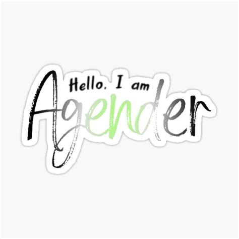 Hello I Am Agender Lqbtq Pride Sticker By Fifinicole22 Redbubble