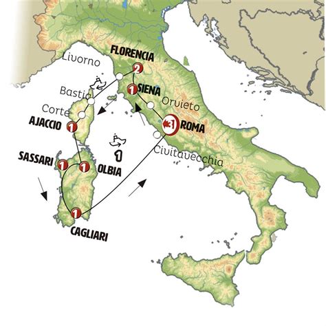 Italia Toscana Corcega Y Cerde A Europa Mediterr Nea