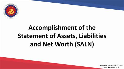 Guide To Statement Of Assets Liabilities And Net Worth Saln Ppt