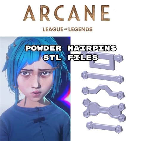 Powder Hairpins Stl 3d Files Arcane Inspired Fanart Etsy Hair Pins