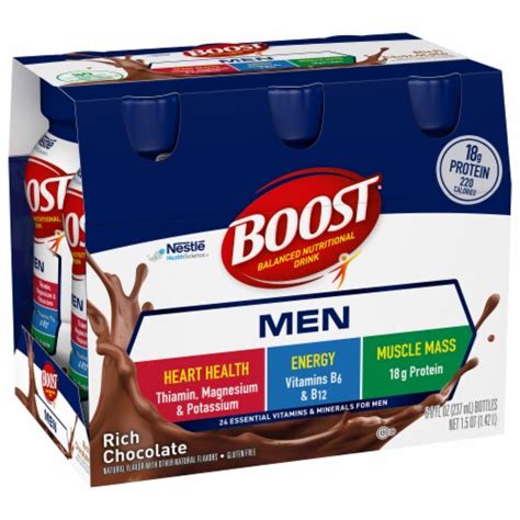 Boost® Men Rich Chocolate Balanced Nutritional Drink, 6 bottles / 8 fl ...