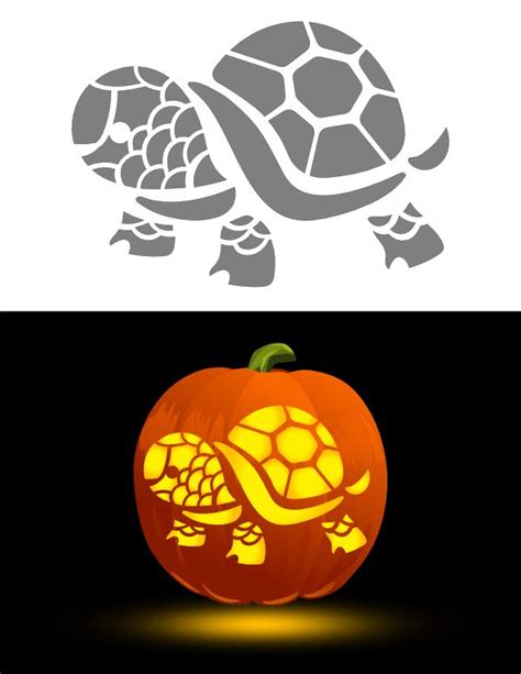 Printable Cute Turtle Pumpkin Stencil Pumpkin Stencil Halloween