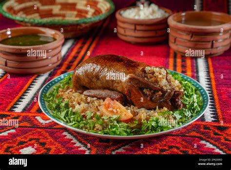 Arabic Cuisine Egyptian Traditional Stuffed Pigeon Or Hamam Mahshi