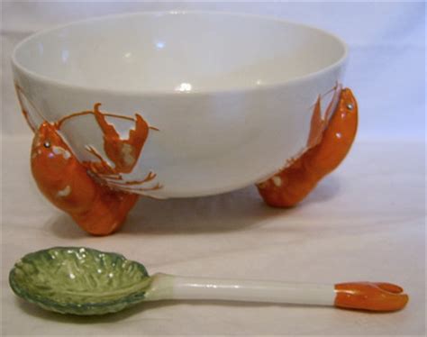 W R Carlton Ware Lobster Large Salad Bowl With Server S Sold