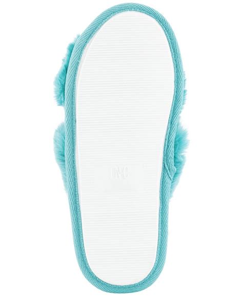 Inc International Concepts Imitation Pearl Faux Fur Cross Slide Slippers Created For Macys