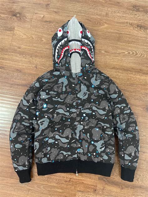 11 Bape Double Hood Star Camo Shark Hoodie