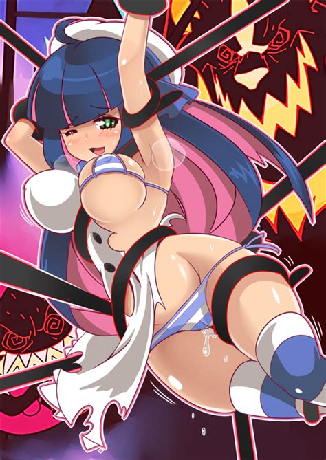 Rule 34 Blush Breasts Jitetsu Otoko Ddn Long Hair Multicolored Hair Panty And Stocking With