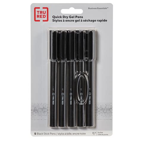 TRU RED Black Quick Dry Gel Pens, 0.7mm | staples.ca