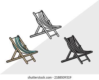 Beach Chair Clipart Svg Printable Vector Stock Vector Royalty Free