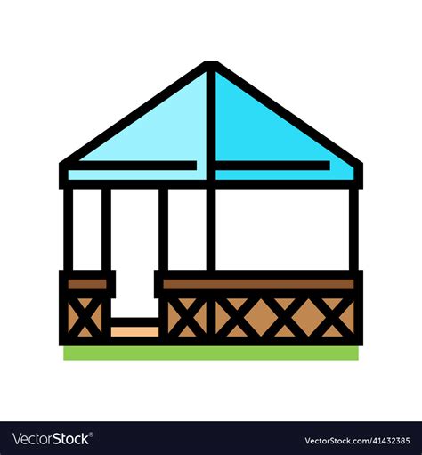 Tent Garden Color Icon Royalty Free Vector Image