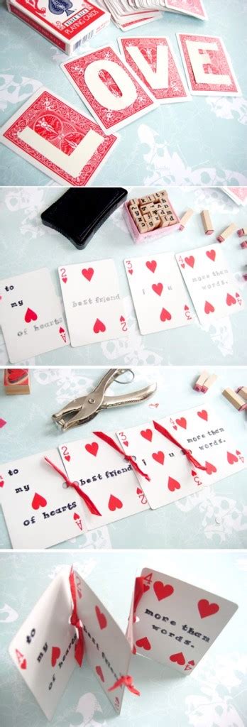 Diy Playing Card Message Valentines In Honor Of Design