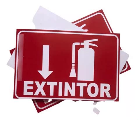 6 Letrero Señalamiento Extintor Protección Civil 20x30cm Pvc