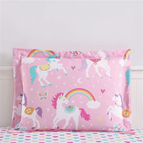 Your Zone Rainbow Unicorn Bed In A Bag Coordinated Bedding Set Pink Full Size