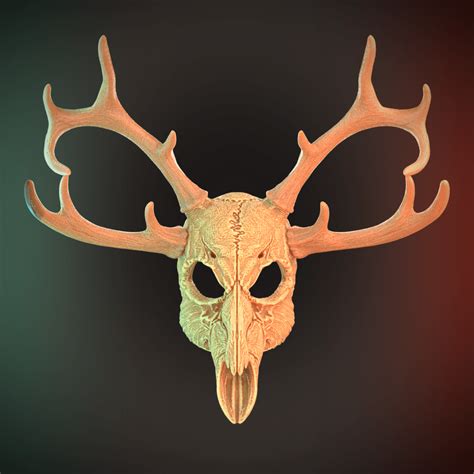 Deer Skull Mask 4 Horns 3d Model Stl File 3d Planet Props