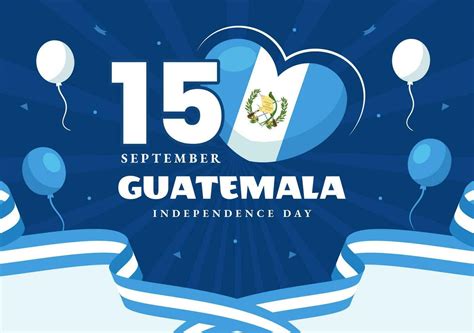 Guatemala Independence Day Vector Illustration on September 15 with ...